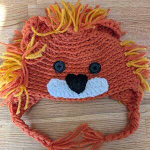 Handknit Baby Lion Hat